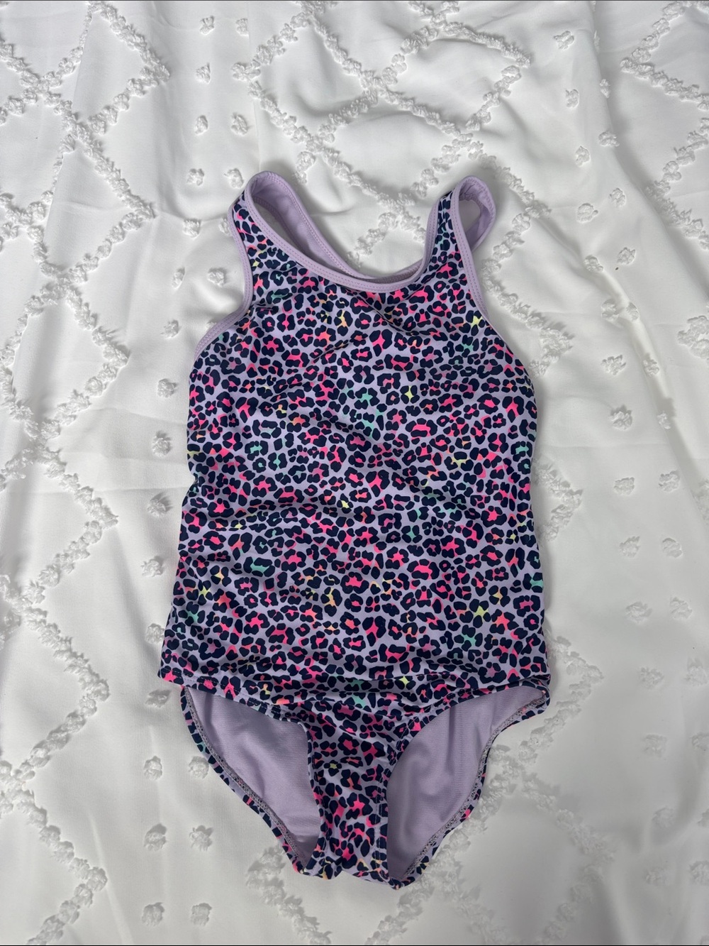 Joe Fresh Kids One-Piece Swimsuit — Purple Multi Leopard Print